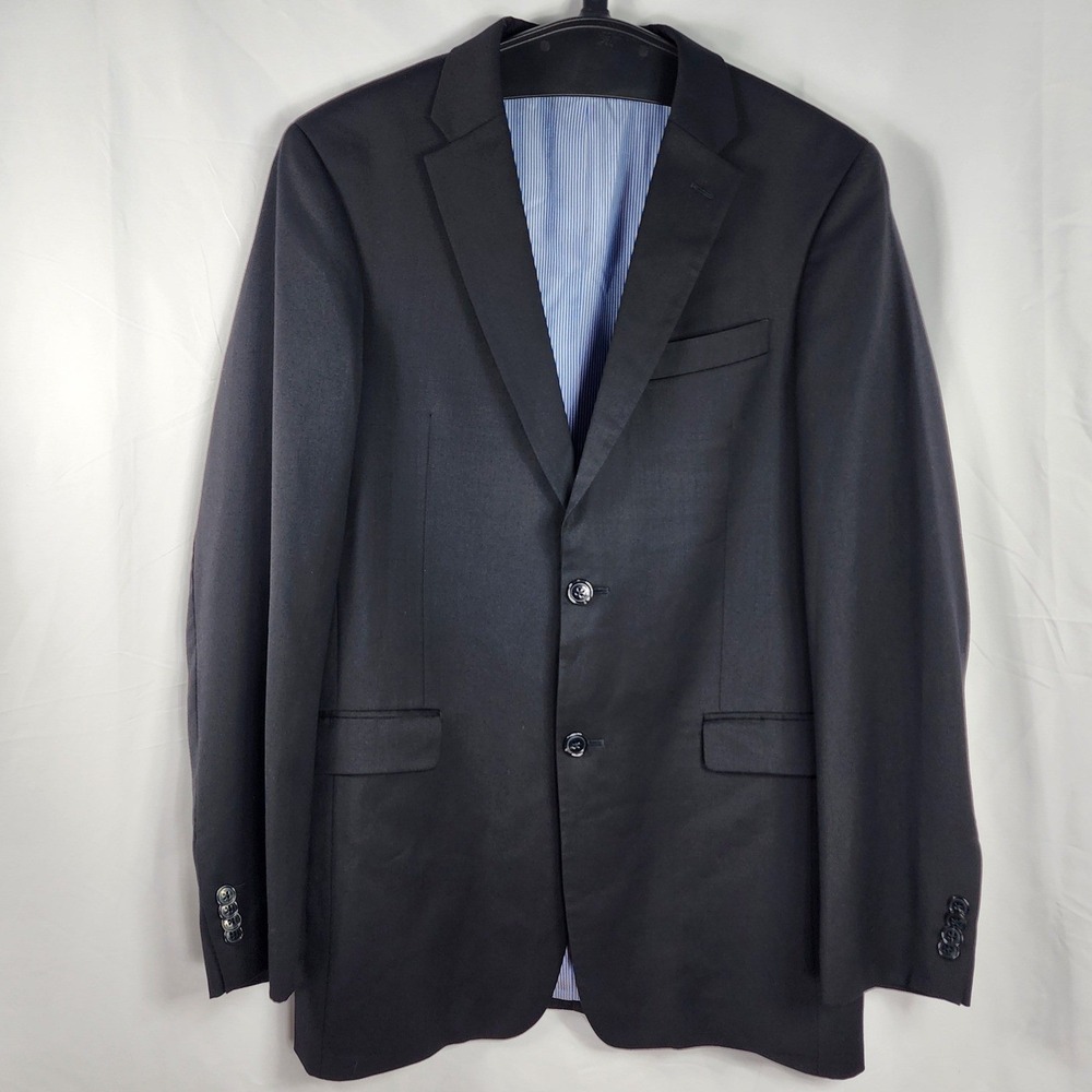 Tommy Hilfiger Mens 38 Long Worsted Wool Blazer Two Button Tailored Classic Gray
